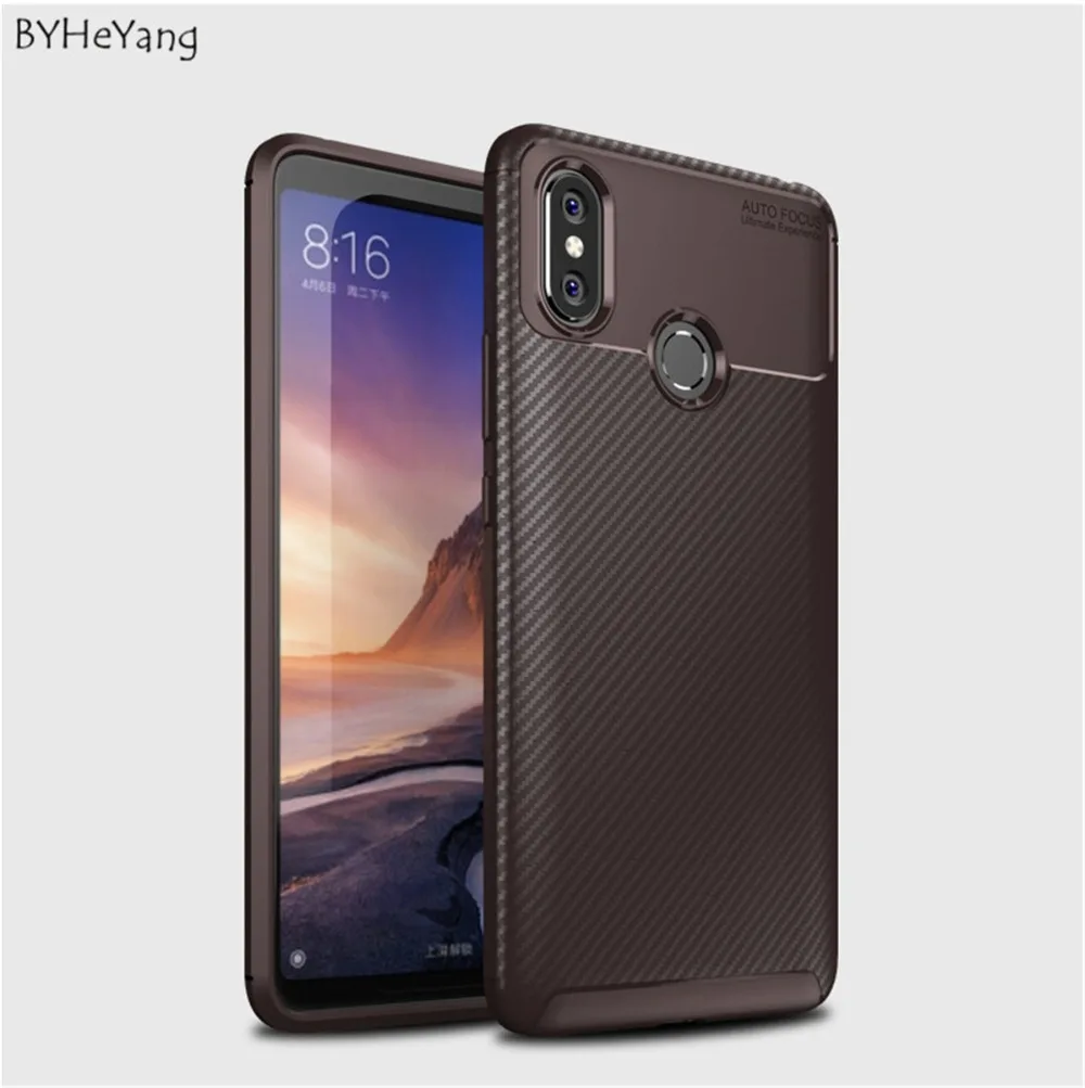 BYHeYang для Xiaomi Mi Max 3 чехол мягкий силиконовый тяжелый ударопрочный углеродный