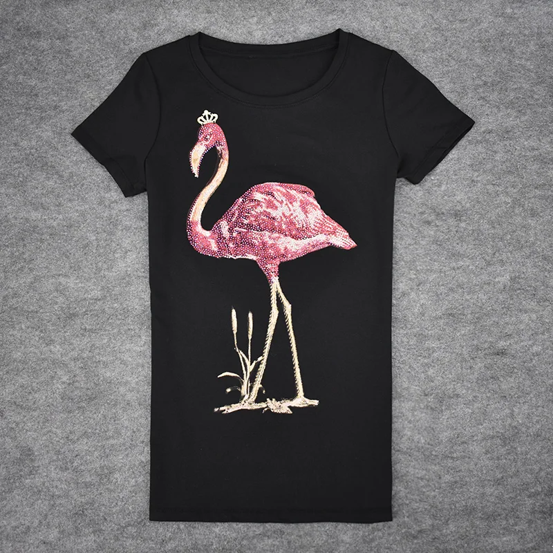 Новинка 2017 модная женская футболка с принтом больших птиц Повседневная