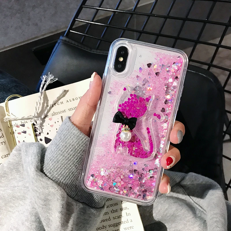 Чехол для телефона Kelibo с зыбучим песком iPhone X 7 8 Plus чехол 6 6s XR XS Max блестящий