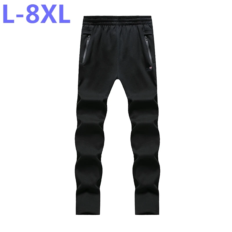 Новинка 2018 зимние мужские брюки размера плюс 8XL 7XL Теплые повседневные флисовые