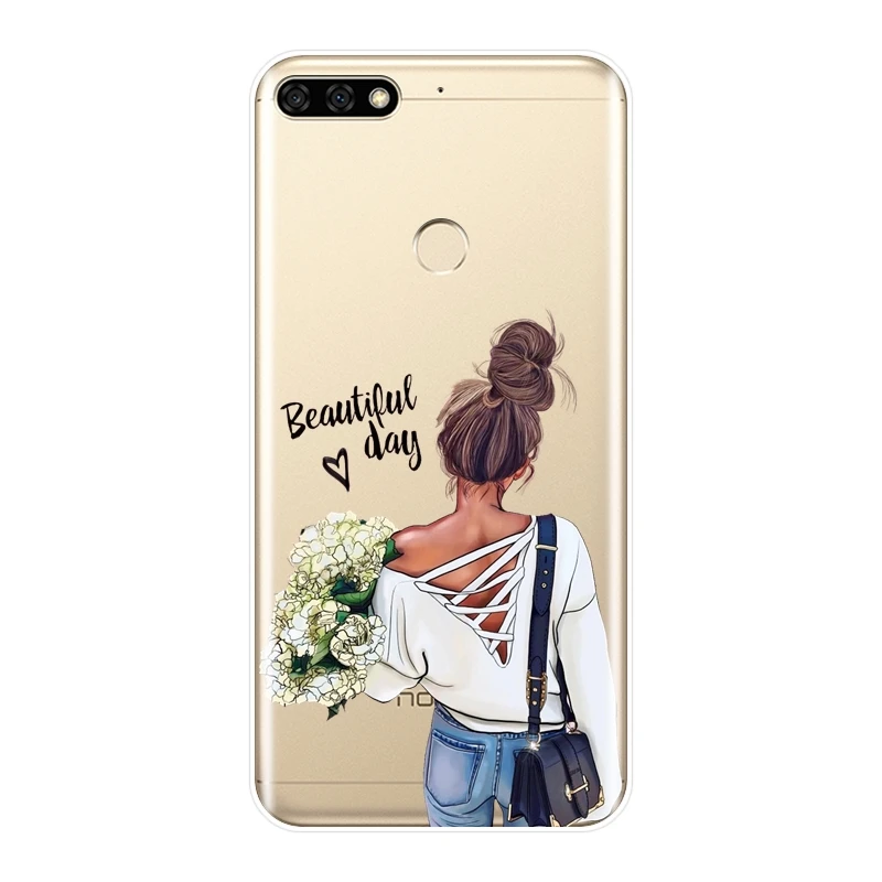 Черный чехол для телефона для девочек, женщин, мам, Huawei Honor 8X MAX 7S 7X 7A 7C Pro, Мягкая силиконовая задняя крышка для Honor 8 9 10 Lite, чехол