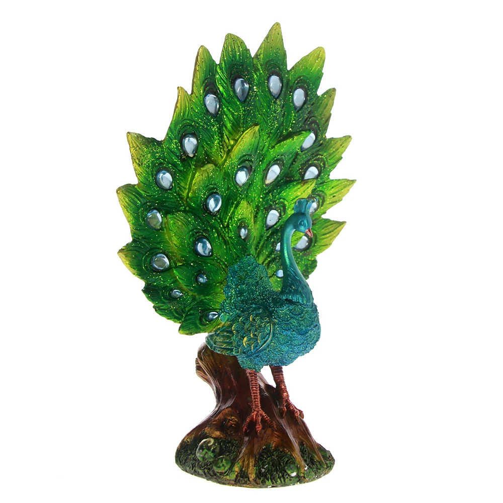 1 шт. гордая птица великолепный красочный павлин с перьями статуя элегантный