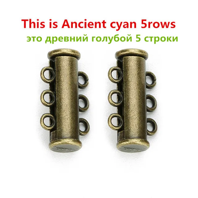 Ancient cyan 5rows Fostfo Лидер продаж 5 шт./лот медь сильные магнитные замочки для ожерелья браслеты конец застежки Разъем Diy ювелирных изделий поставки - Цвет: Ancient cyan 5rows