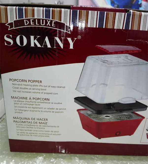 Большая Емкость Электрический попкорна горячего воздуха Попкорн Машина Кухня