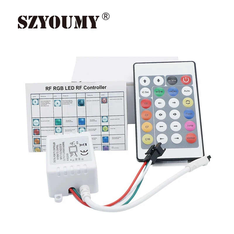 SZYOUMY с 24-мя клавишами DC 5 V-12V ИК-пульт дистанционного управления Управление WS2812B