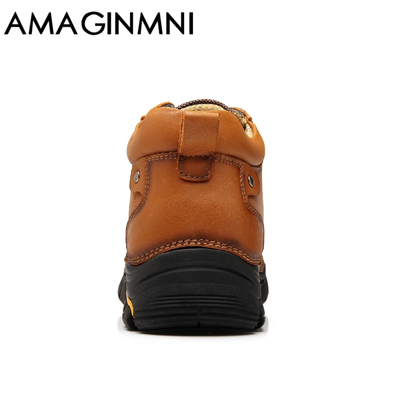 AMAGINMNI/Мужская обувь зимние кожаные мужские непромокаемые резиновые сапоги