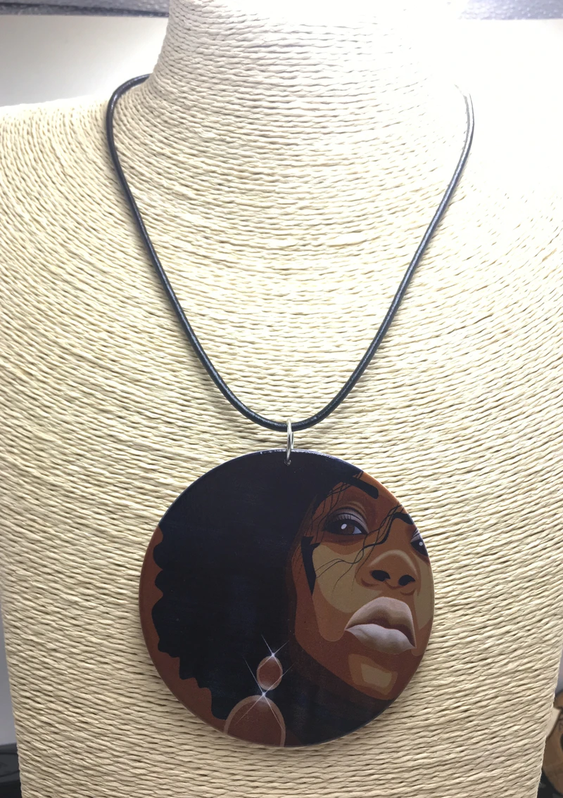 2017 новейшая Сексуальная АФРИКАНСКАЯ ДЕВУШКА деревянная подвеска для ожерелья |