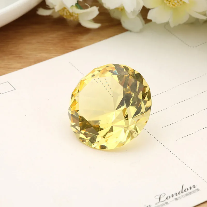 Yellow XINTOU 2 см/0,79 дюйма Огранка Кристалл Алмаз стекло миниатюрные алмазы пресс-папье свадебные украшения домашний декор товары и подарок - Цвет: Yellow