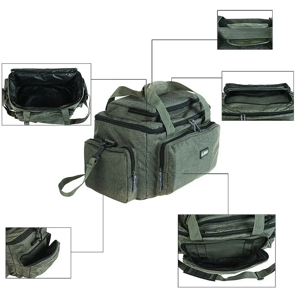 Вместительная многофункциональная сумка для рыбалки нейлоновая тканевая