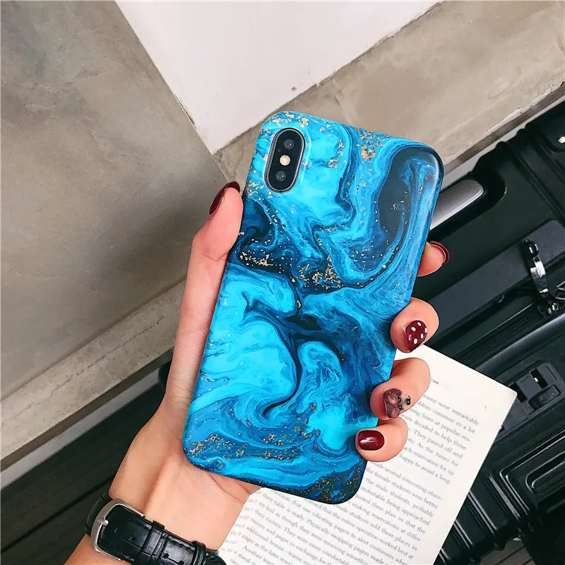 IMD Sea Blue Ocean Phone Case For iPhone 6 6S Soft Wave Beach Cases iphone s 7 8 Plus X XR MAX TPU starry sky Cover |