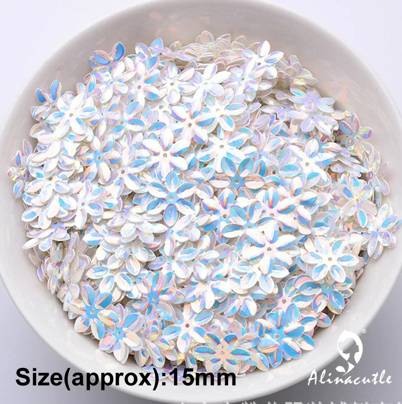 25 г 15 мм Цветочные Блестки Золотая пайетка Швейные аксессуары для одежды пайетки