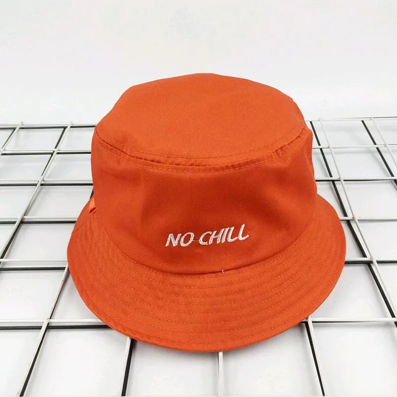 Шляпа-ведро с вышивкой «NO CHILL» для мужчин и женщин, шляпа в стиле хип-хоп, шляпа в рыбацком стиле для взрослых, Панама Боб, летняя шляпа для влюбленных