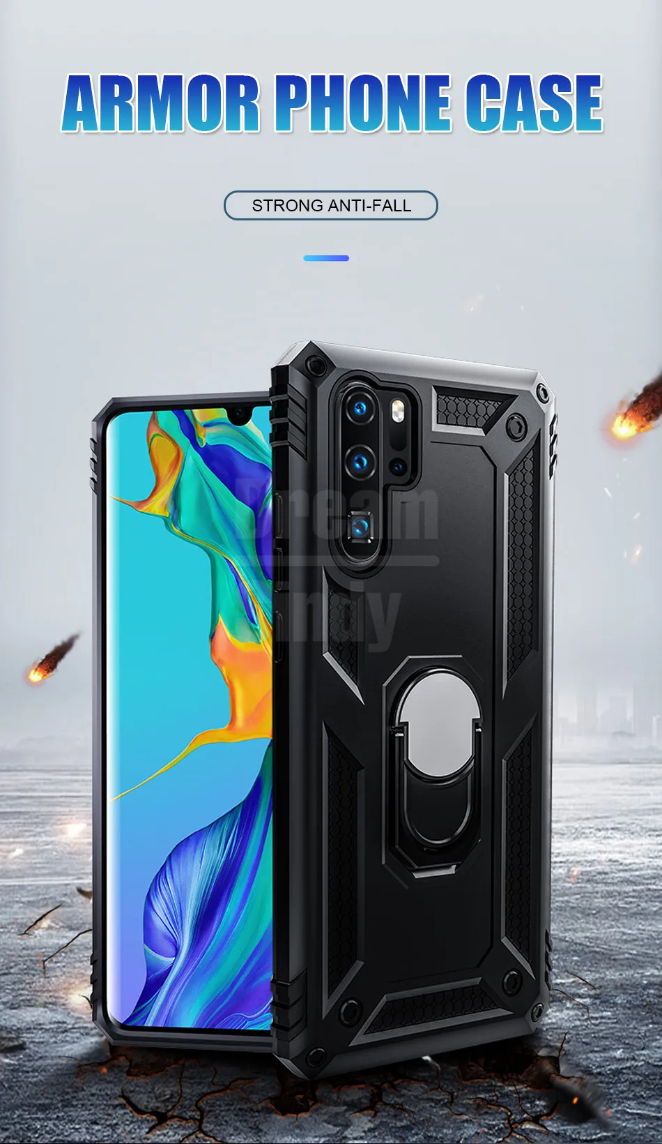 Роскошный армированный противоударный чехол для huawei P30 Pro P Smart, мягкий чехол-бампер для huawei Honor 10 P30 Lite, кольцевой чехол