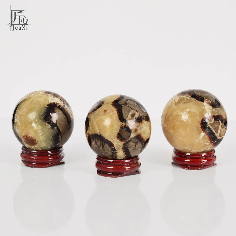 1 шт. хрустальные шары стенд с деревянной основе Дракон septarian Sphere фэн-шуй heaing