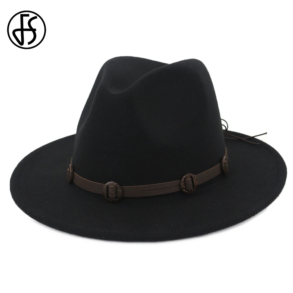 Винтажные черные головные уборы для мужчин и женщин FS элегантные с ленточным