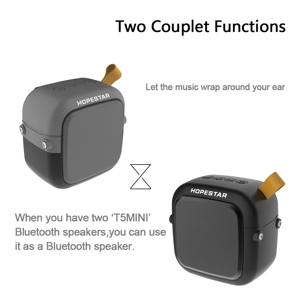 HOPESTAR T5 Mini Wireless Bluetooth Speaker Portable waterproof Stereo music Subwoofer Bass Column SoundBox Outdoor caixa de som |