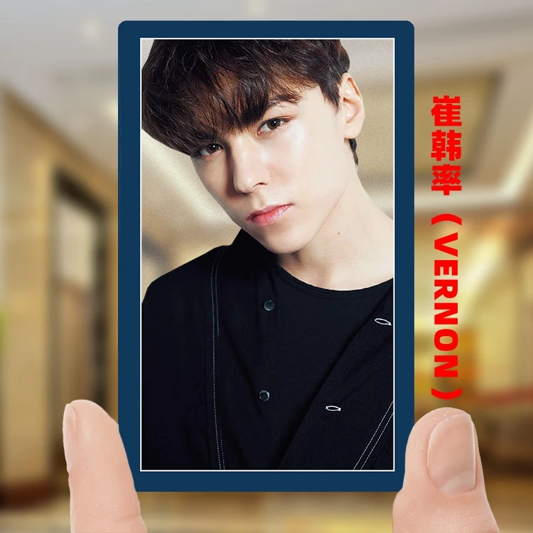 VERNON KPOP 17 мир Тур концертная ПВХ четкая фото карта динозавр DK HD Фотокарта коллективные карты - Цвет: VERNON