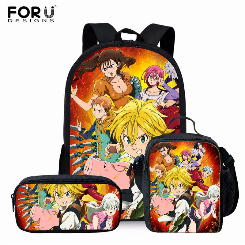 FORUDESIGNS/аниме рюкзак для подростков мальчиков и девочек школьные сумки Nanatsu No Taizai