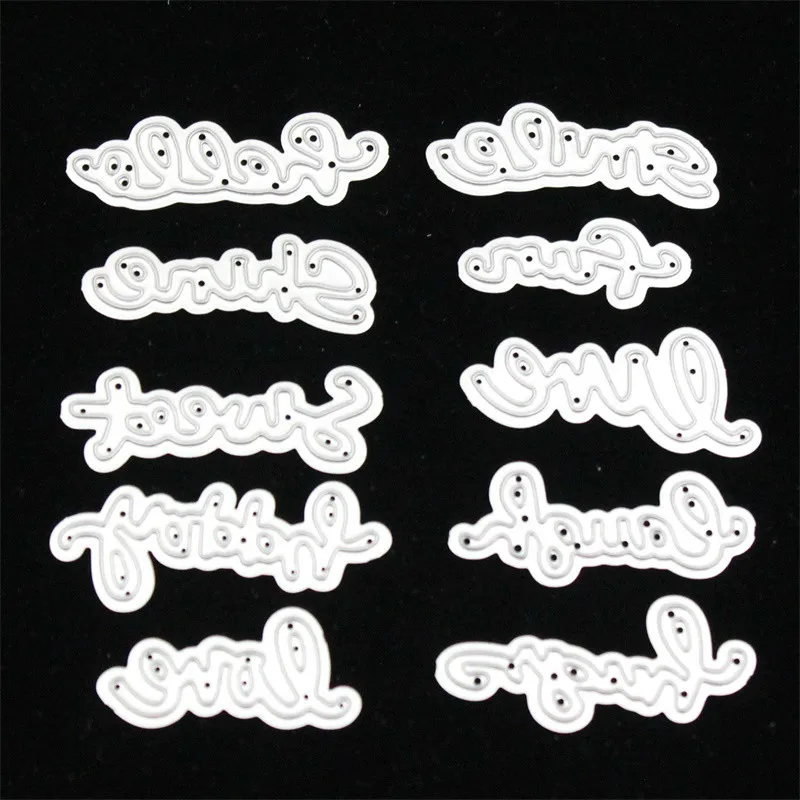 

10pcs Words Metal Cutting Dies Stencils for DIY Scrapbooking/photo album Decorative Embossing DIY Paper Cards