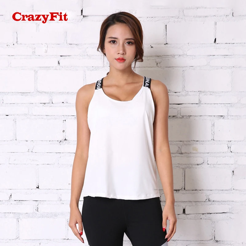 CrazyFit 2018 Sport Tank Top Yoga Shirt Tops Loose Women Female Gym Fitness Running Workout Run Sleeveless Vest Clothing | Спорт и