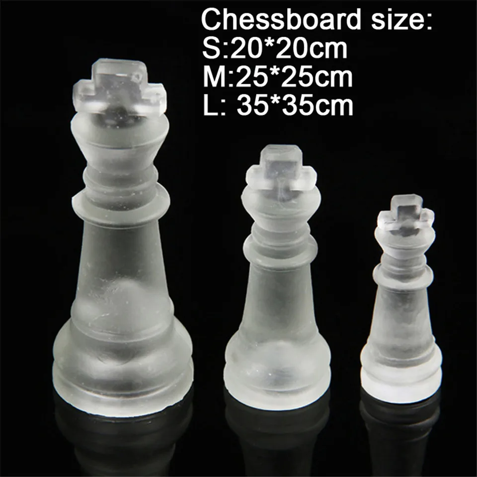 Стеклянный шахматный Шахматный набор Chessman, Международный шахматный набор, не складывающаяся шахматная доска, орнамент 20x20/25x25/35x35 см, подарок BSTFAMLY I31