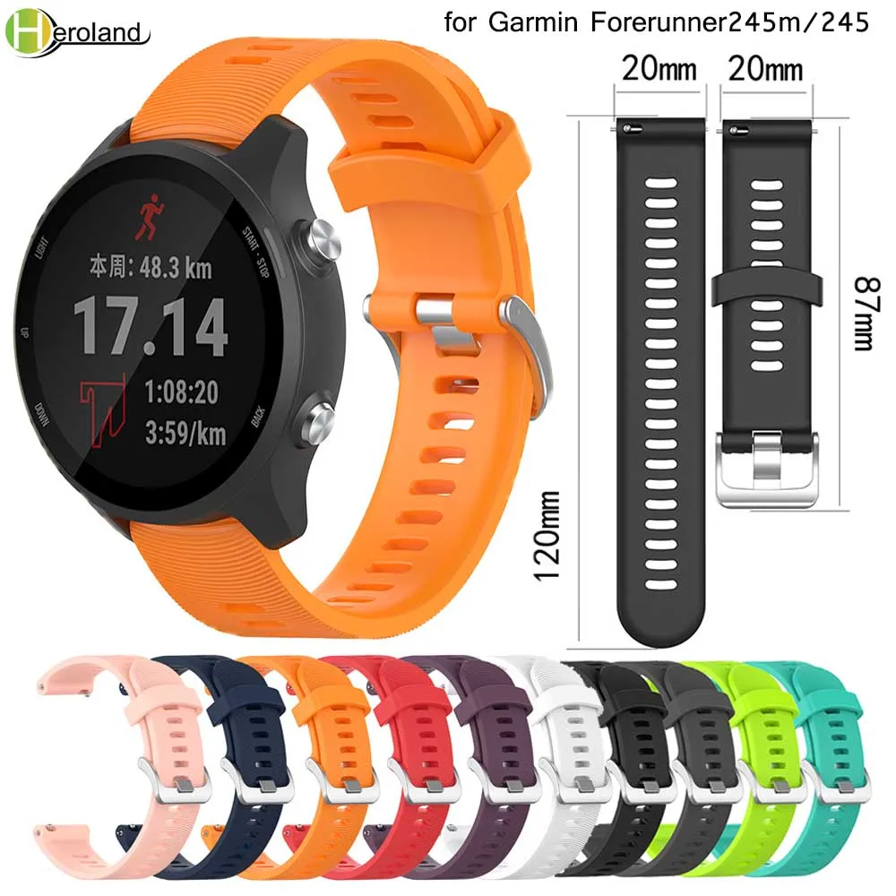 Ремешок для смарт-часов Garmin Forerunner 245/645/245M/Vivoactive 3 силиконовый 42 мм | Наручные часы