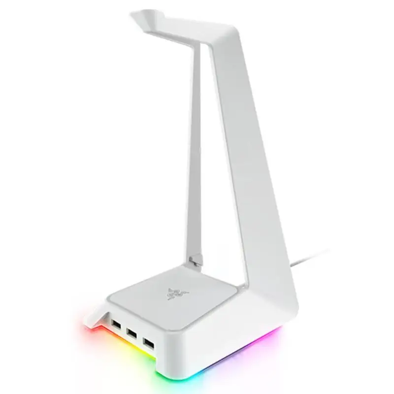 White Razer Заушное крепление наушников базовая станция Chroma великолепное освещение гарнитура Подставка для наушников кронштейн держатель с 3 USB концентраторы - Цвет: White