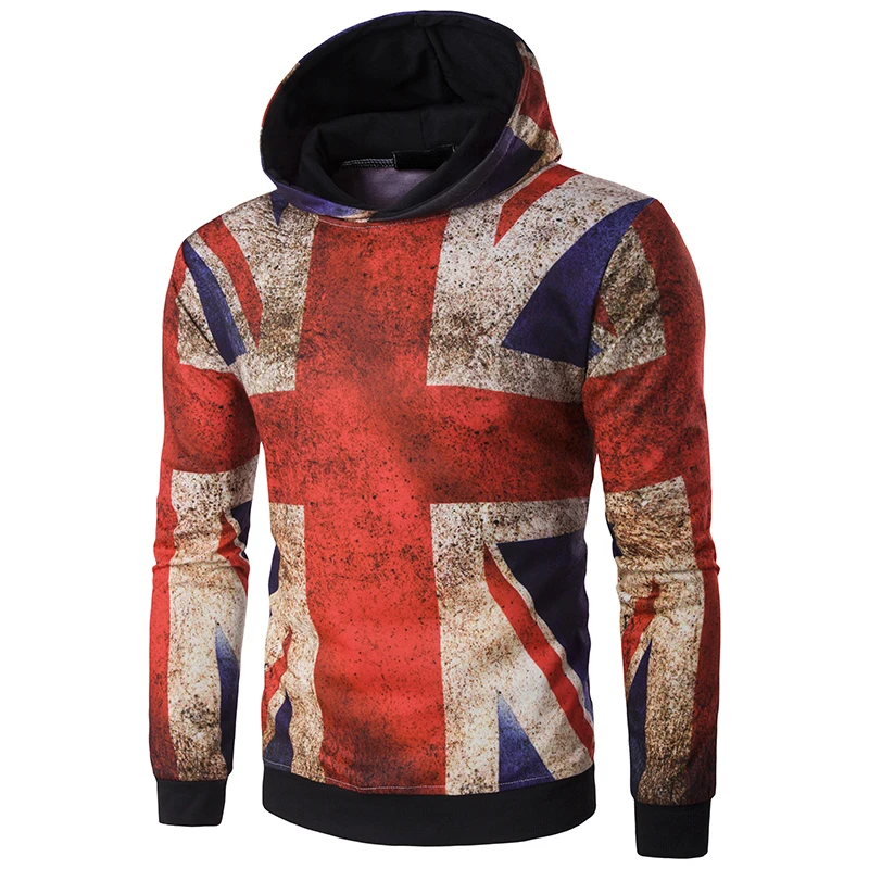 Sweatshirts The British men's fashion M word flag as the old stamp hooded hoodies coat WT242/65 | Мужская одежда