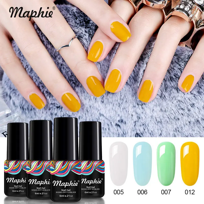 2 Maphie 4 шт./лот набор гель-лаков для ногтей DIY Дизайн ногтей розовый цвет УФ-гель для ногтей наборы Полупостоянный светодиодный Гель-лак для ногтей эмаль 6 мл - Цвет: 2