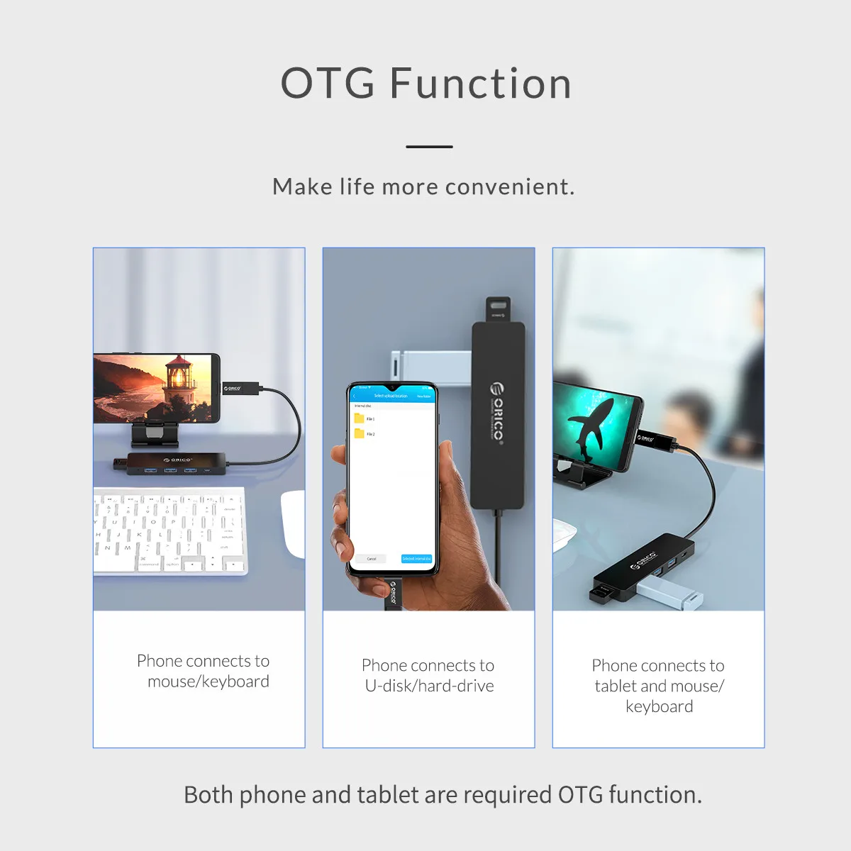 ORICO высокоскоростной 4 порта USB 3,0 концентратор с портом питания USB2.0 сплиттер OTG адаптер для iMac ноутбука Аксессуары для настольных ПК