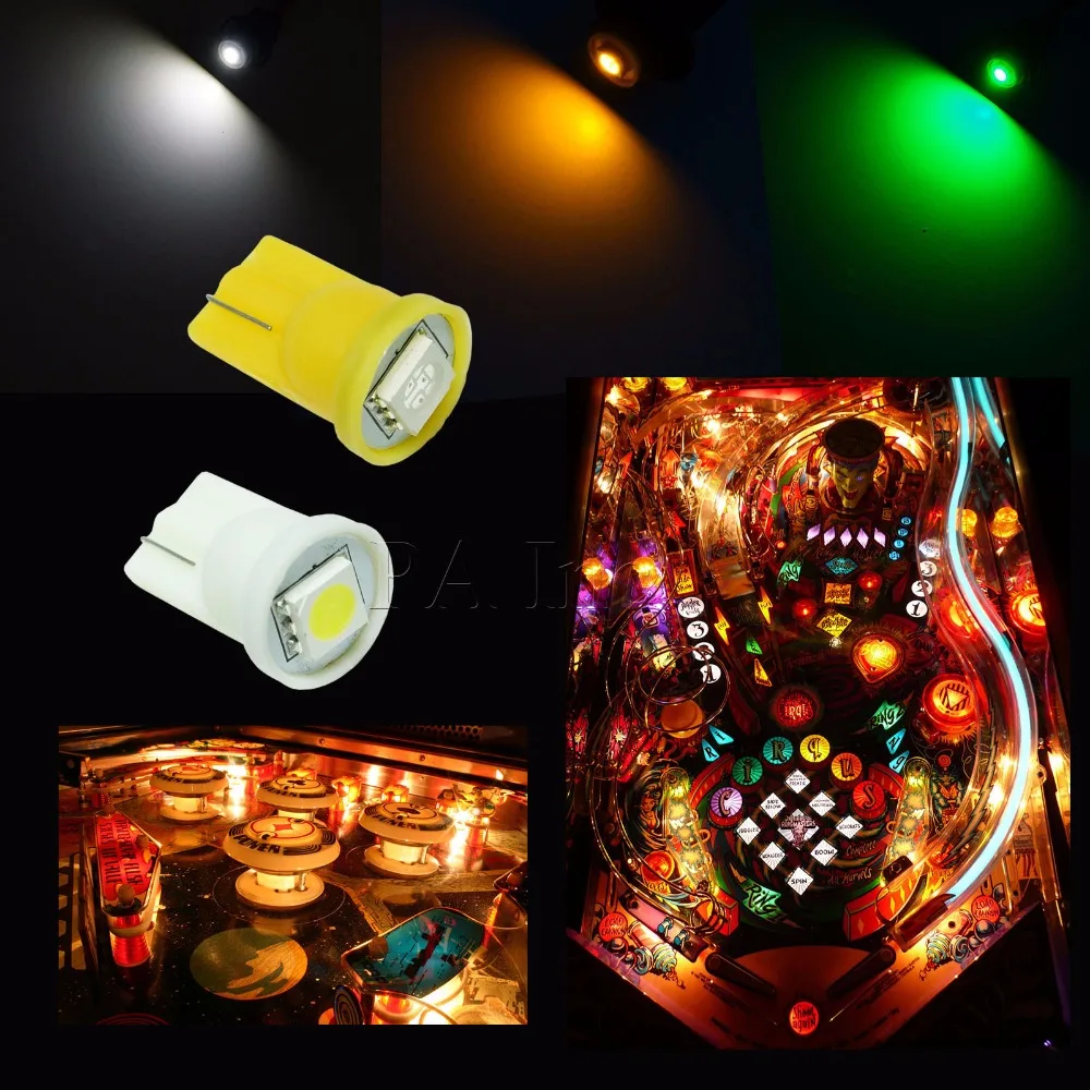 PA LED 10 шт. T10 #555 пинбол игровой автомат светодиодные лампы AC 6 3 V SMD5050 Приборная