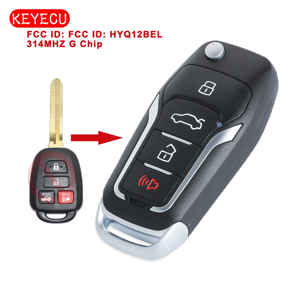 Keyecu обновленный дистанционный ключ 4 кнопки 314 МГц G чип для Toyota Camry Rav4 2012 2016 FCC ID: