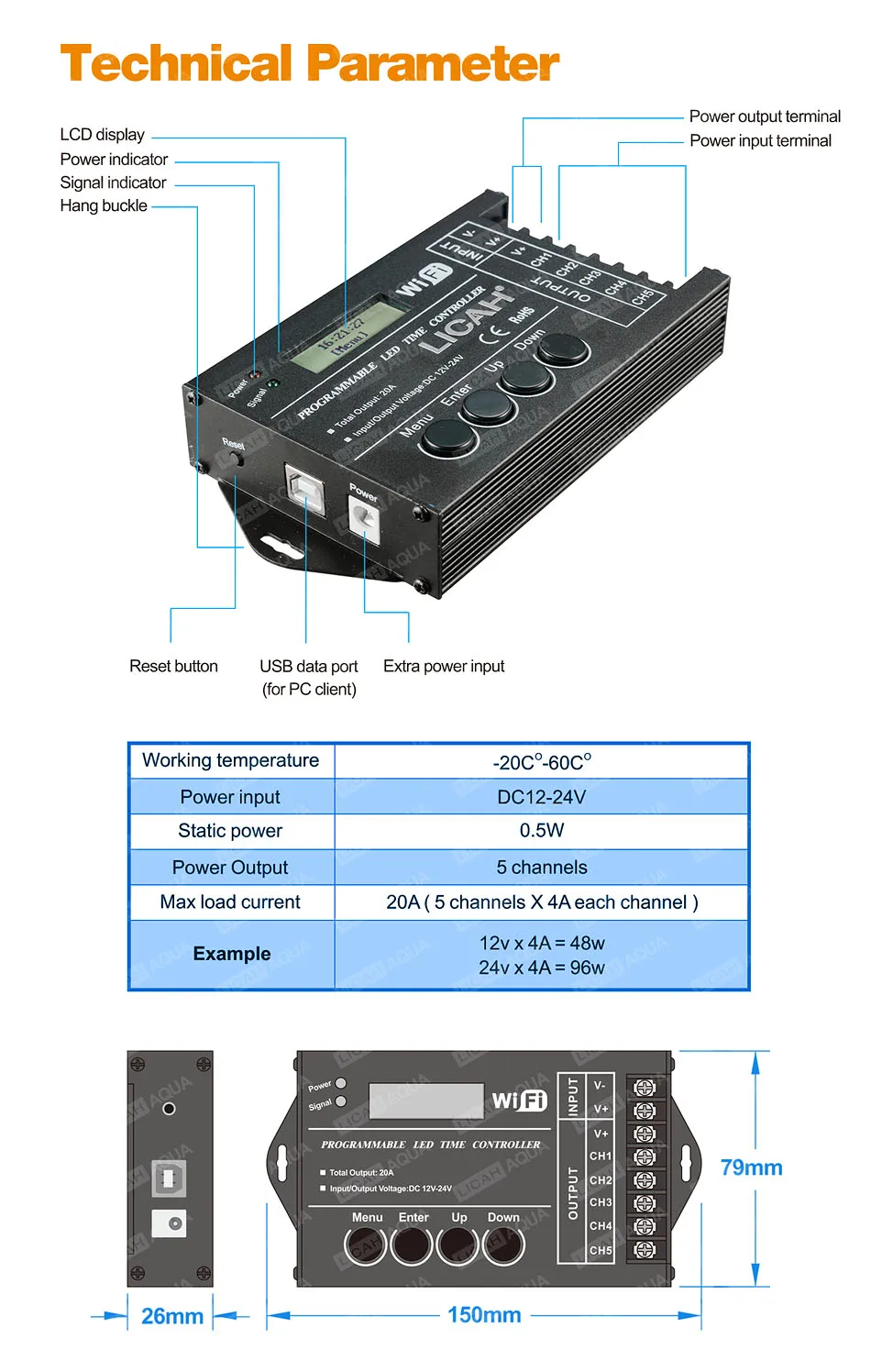 LICAH TC-421 плюс светодиодный Таймер контроллер Солнечный закат эффект производитель