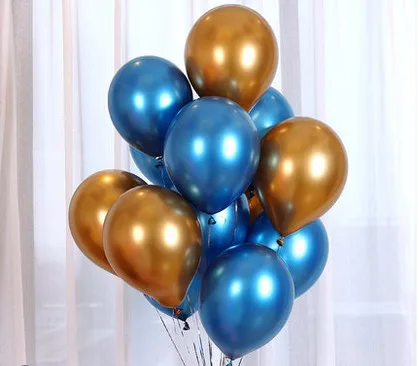gold blue mix 50/100 шт шары из латекса цвета металлик цвета: золотистый, серебристый Свадебная вечеринка украшения Воздушные шары Шиммер и шайн из метала золотого цвета на день рождения воздушные шары - Цвет: gold blue mix
