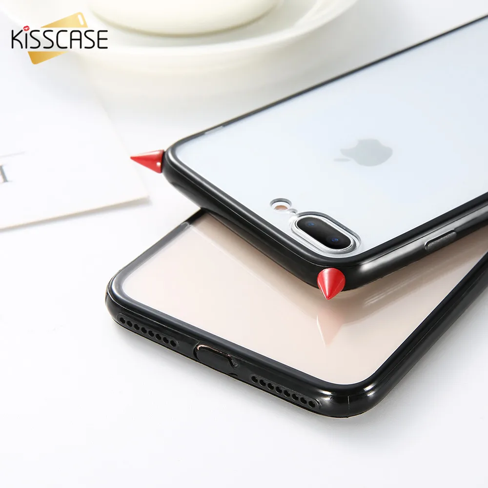 KISSCASE милый прозрачный мультяшный чехол для iPhone 6 6s 7 8 Plus Модный с рисунком демона