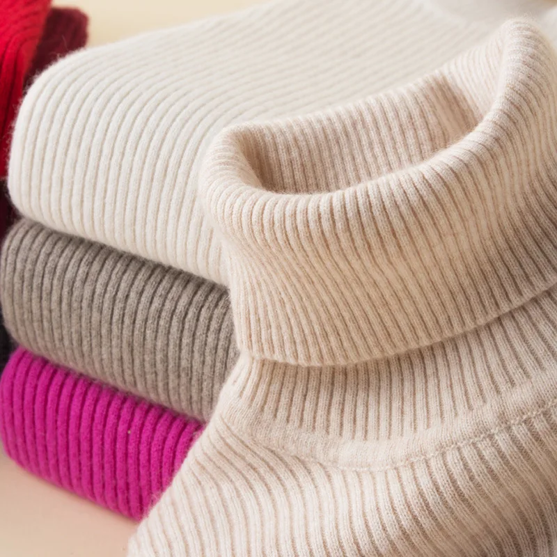 Women Sweater 2020 Winter Cashmere Female Pullover High Collar Turtleneck Solid Color Lady Basic | Женская одежда
