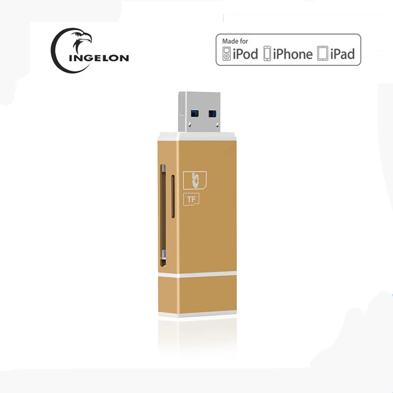 Ingelon micro sd Золотой считыватель карт памяти usb Microsd Компьютерные аксессуары TF адаптер otg адаптер для iphone 6 5 ipad ipod Mac