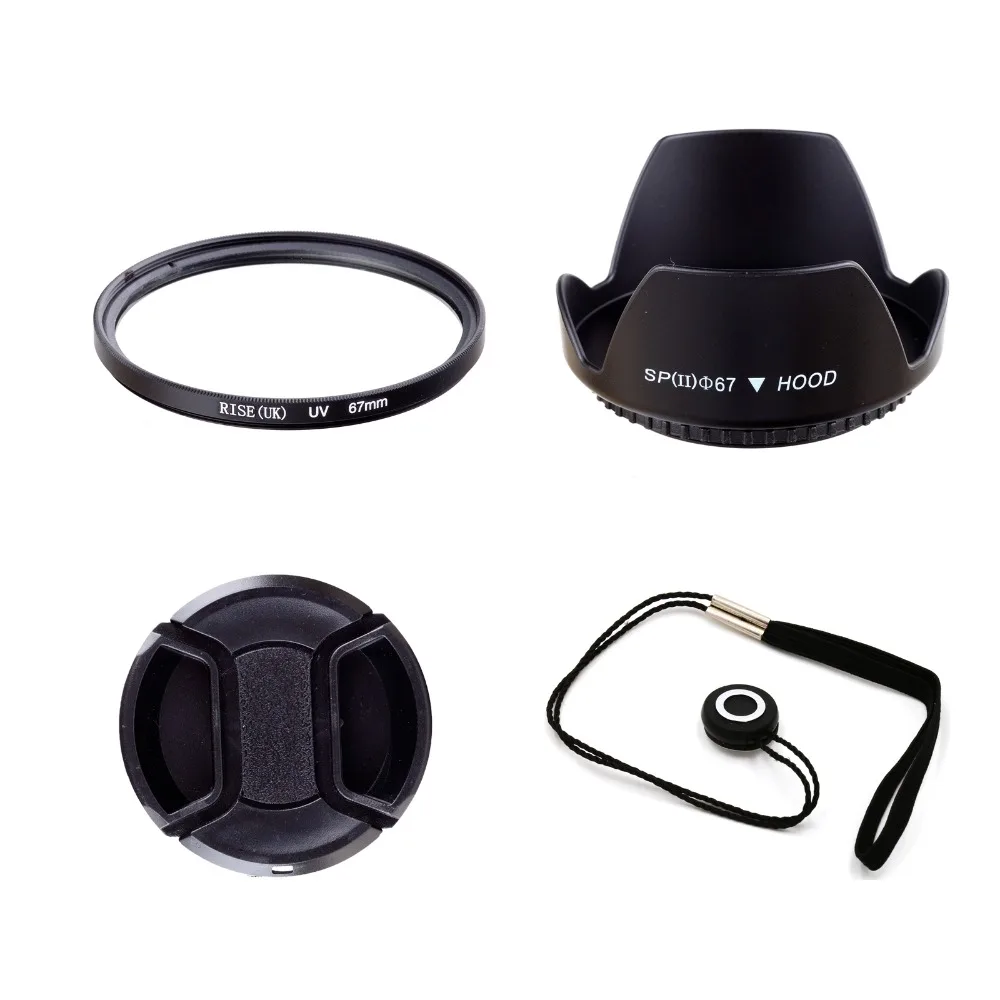 Крышка объектива + крышка УФ фильтр Подарок Для 67 мм Panasonic DMC GF3 G3 14 42 FZ100 FZ40 FZ45 100%