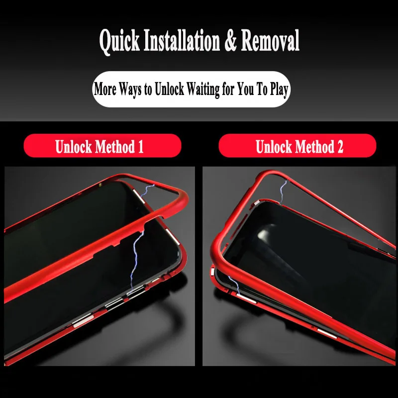 Новый металлический магнитный чехол для iPhone XR XS MAX X 7 8 Plus закаленное стекло задняя