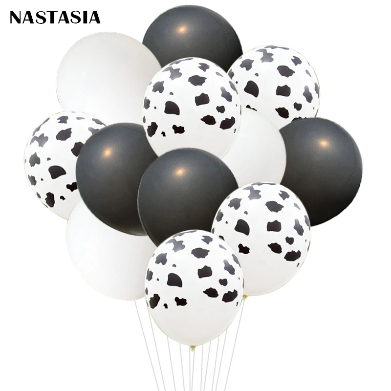 

NASTASIA Cartoon cow spotted Latex Round Balloons Thicken 12 inch 2.8 g 30 pcs / lot wedding birthday party supplies kids toys