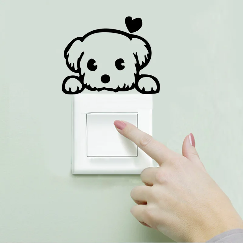 % DIY Funny Cute animal Cat Dog Switch Stickers Wall Home Decoration Bedroom kids room Parlor Art Poster Wallpaper | Дом и сад