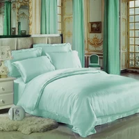 4 pcs set sheet duvet cover pillowcases 100 mulberry silk seamless beige ivory bean paste champagne colors k q size ms03