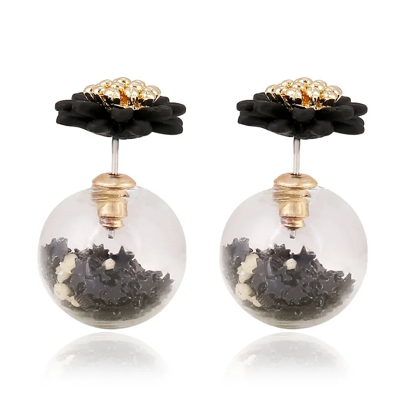 Fashion Hot Selling Glass Colorful Flower Earring Ear Stud with 1pair Free Shipping | Украшения и аксессуары