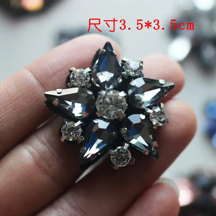 Цветы из горного хрусталя вышивка бусин нашивка брошь для шитья одежды носки