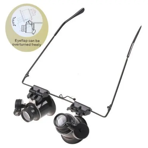 SOSW-20x Magnifier Magnifying Eye Glasses Loupe Lens Jeweler Watch Repair LED Light | Наручные часы