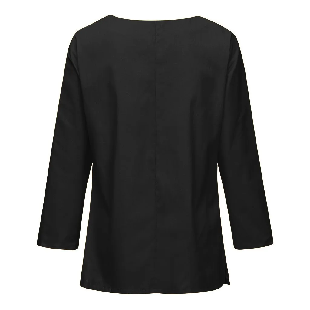 Женские блузки повседневные льняные с длинным рукавом Свободные v образным