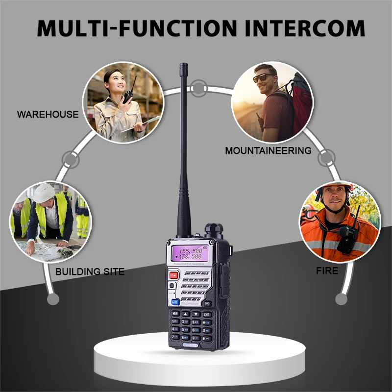 2pcs Baofeng UV-5RE Long Rang 10 KM Walkie Talkie PTT Earpieces Portable Radio Amateur Baofeng UV-5R Plus Car Radio Station UV5R