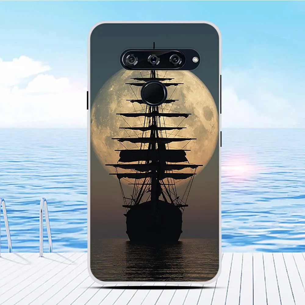 Phone Case For LG V40 ThinQ Soft TPU Silicone Housing Bag Pattern Cover V40ThinQ V405 Coque 6.4&quot |