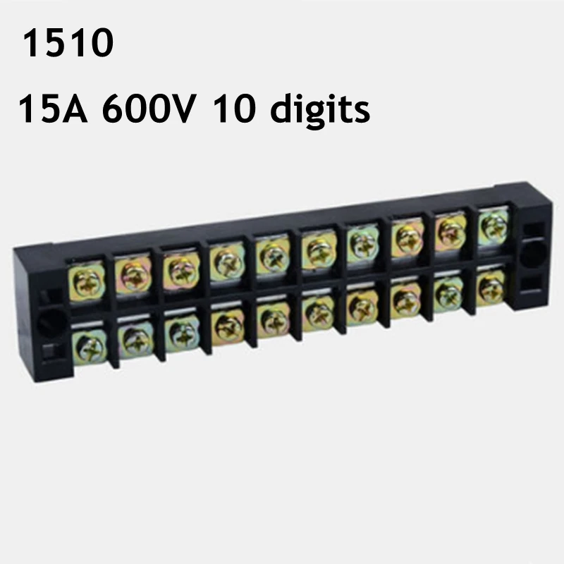 Клеммная колодка TB1510 (ток 15A600V 10 бит) 1 шт.|Клеммные колодки| |