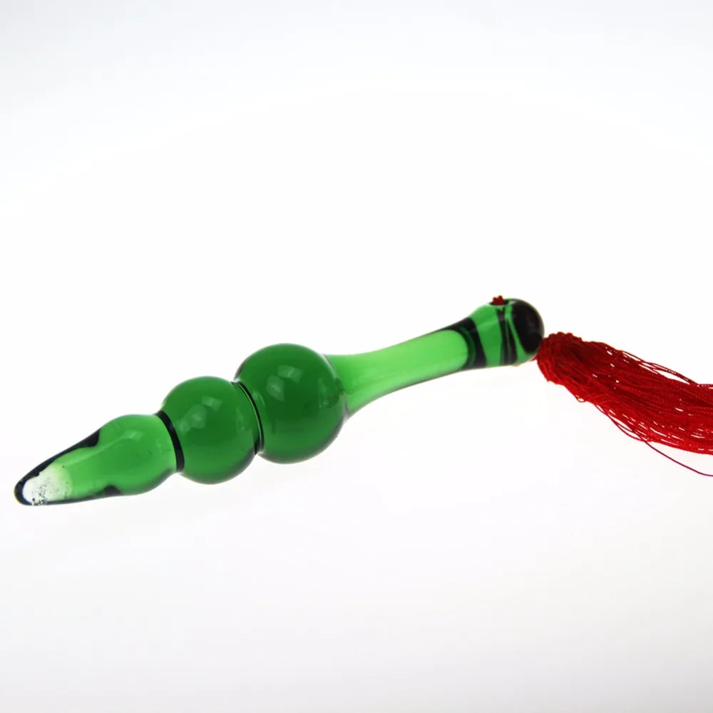 Анальная пробка со стеклянными хвостами для взрослых Классическая из стекла